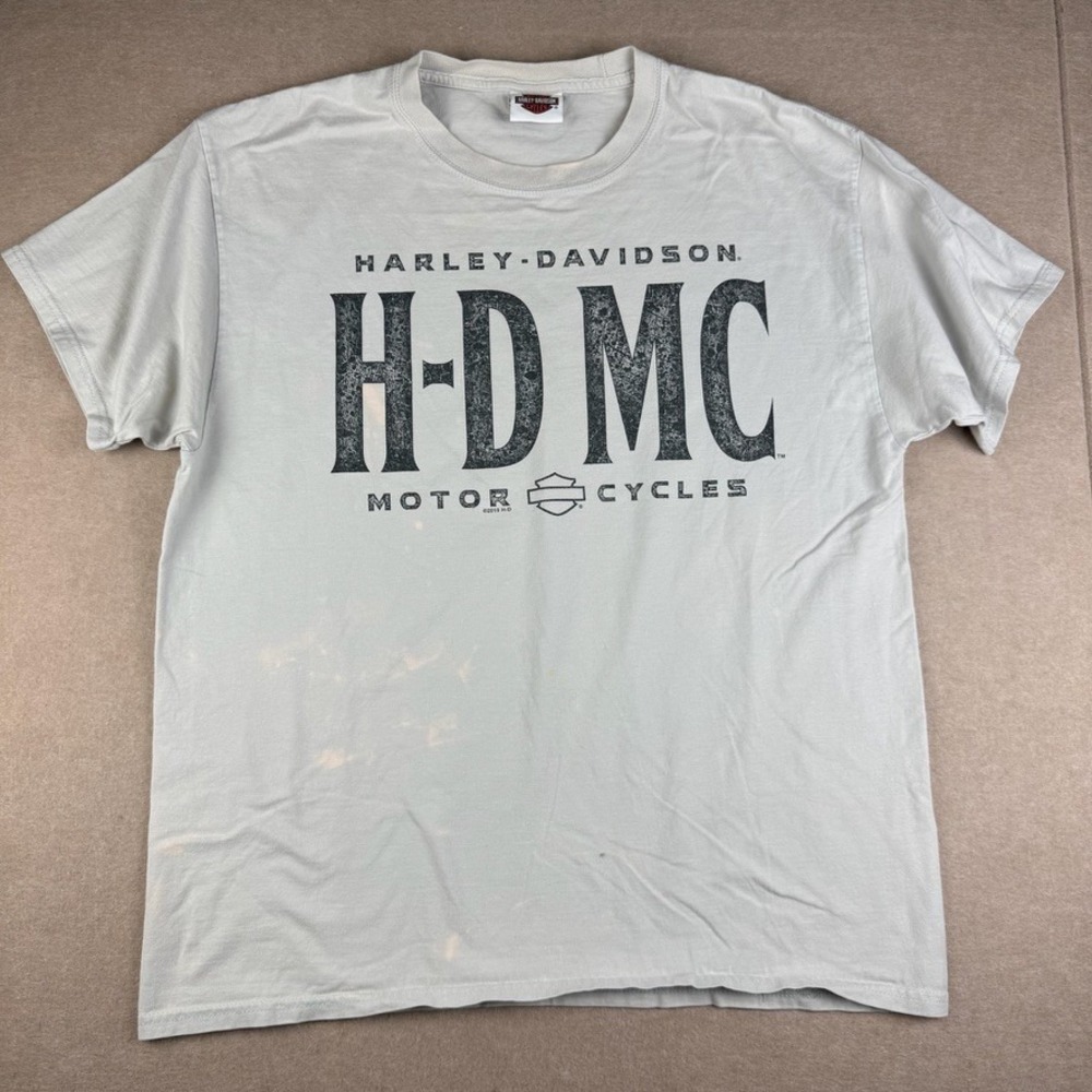 Harley Davidson Shirt Mens L Gray Hoosier Elkhart Indiana Motorcycle Biker Tee